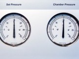 Close-up of the Pressure Gauges on a Sechrist Hyperbaric Chamber
