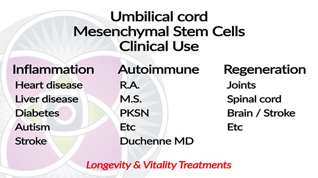 The three areas where stem cells are used : Inflammation, Autoimmune and Regeneration