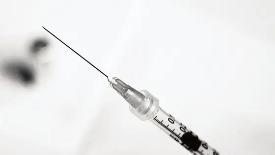 Syringe to administer COVID vaccine.
