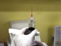 A full syringe of Mesenchymal Stem Cells (MSCs) with a needle attached, ready for a regenerative injection procedure.