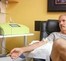 Lyme disease patient receives ozone IV blood therapy treatment.