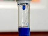 Methylene Blue IV drip chamber